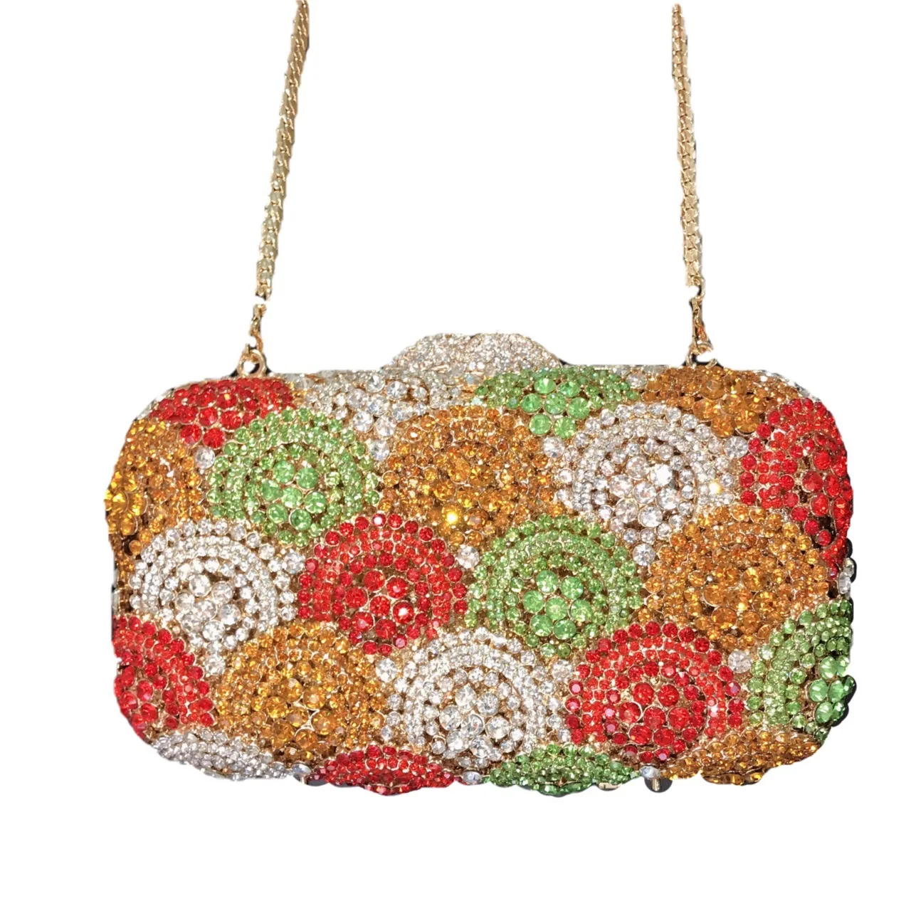 Diamond Dinner Metal Hard Box Bag Banquet Hand Rhinestone Women's Bag Clutch Purse Hand Bag Ladies Pochette Soirée Femme Mariage