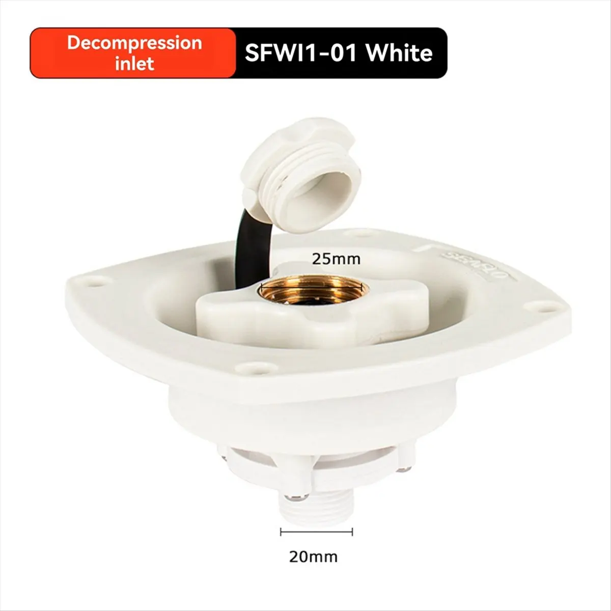 Super Sale RV Wall Mount Filler Regulator Impact Pressure Regulated Water Entry for RVs Trailer Campers Boat Accessories White