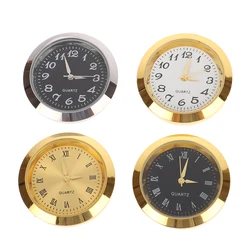 1pc 24mm/35mm Quartz Glass Mirror Clock Watch Head Movement Round Clocks Head Mosaic Roman Number Little Clock DIY Process Table