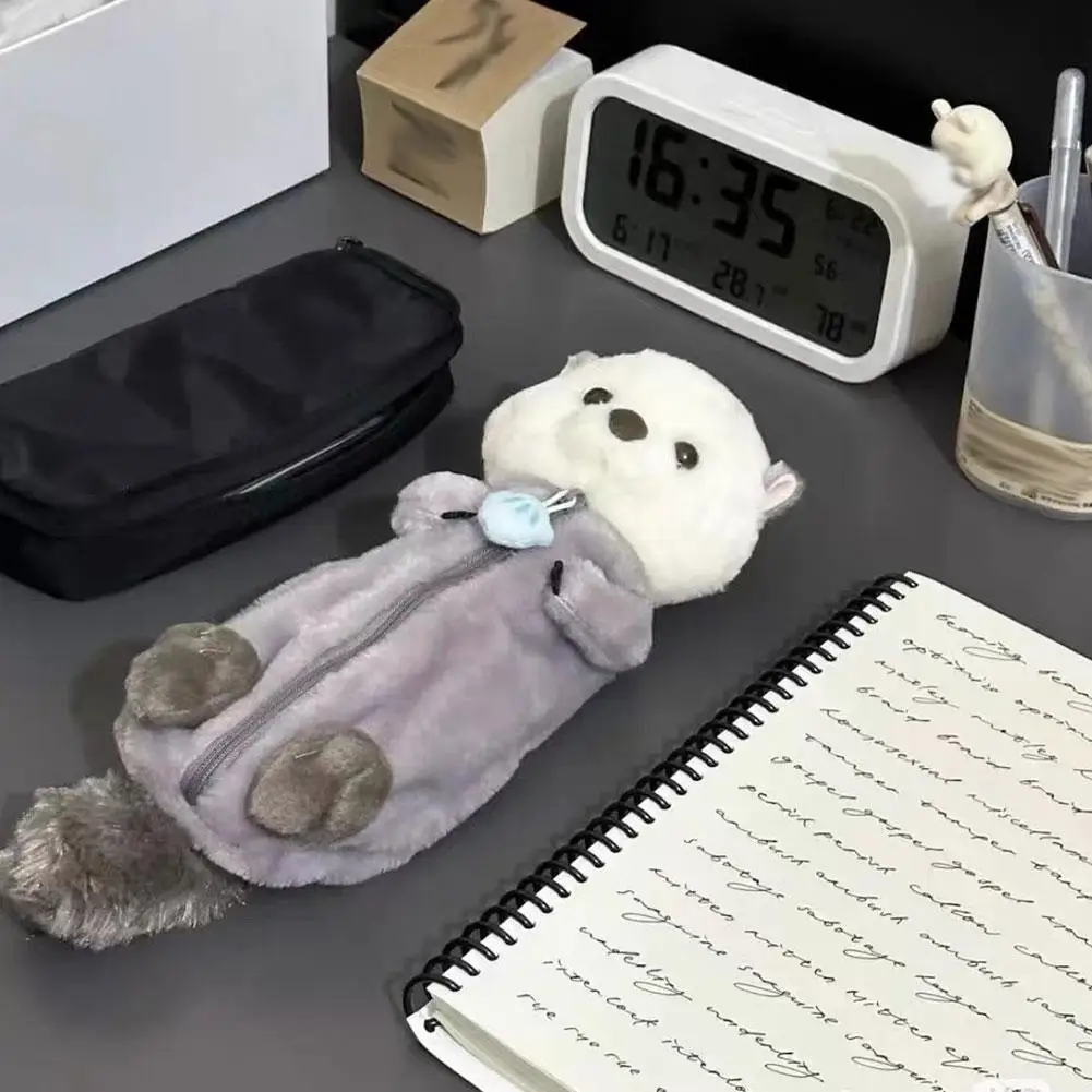 لطيف القطيفة القرش مقلمة طالب القرطاسية اللوازم المدرسية Kawaii دمية العودة إلى المدرسة حقيبة التخزين القلم حقيبة القرطاسية