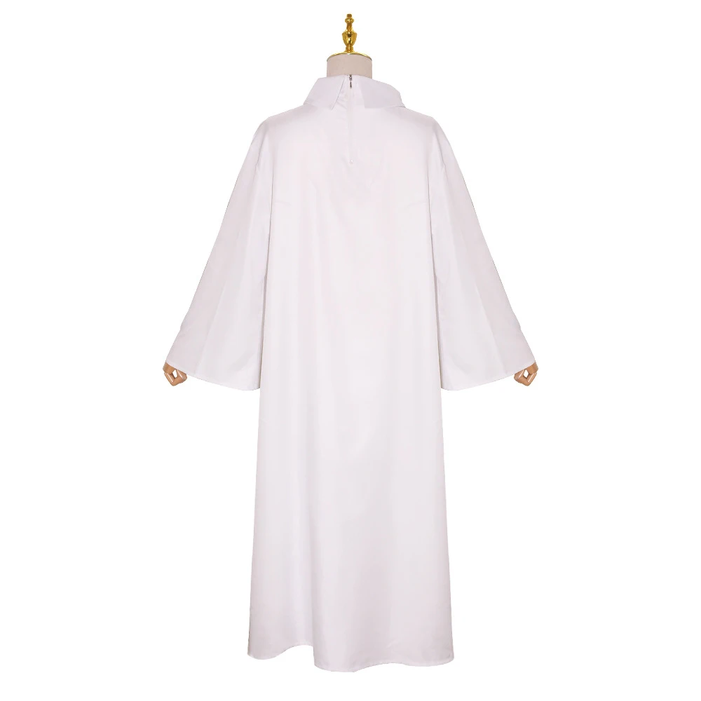 Medieval Priest White Long Robe Muslim Islamic Missionary Clergy Robes Halloween Carnival Party Disguise Outfits