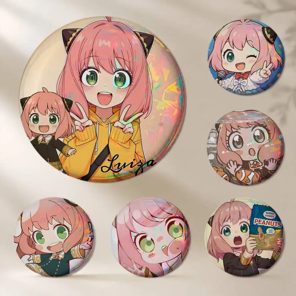 C-Cute Anya Chibi Style Brooches Cartoon Badge Pins Backpack Hat Accessories Friend Gift