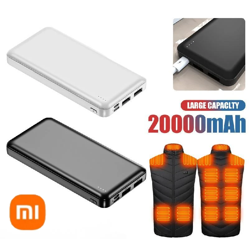 

Xiaomi 20000mAh Power Bank 5V/2A Micro/Type-C Out Fast Charger External Battery Pack For Heating Vest Jacket Scarf Socks Glove