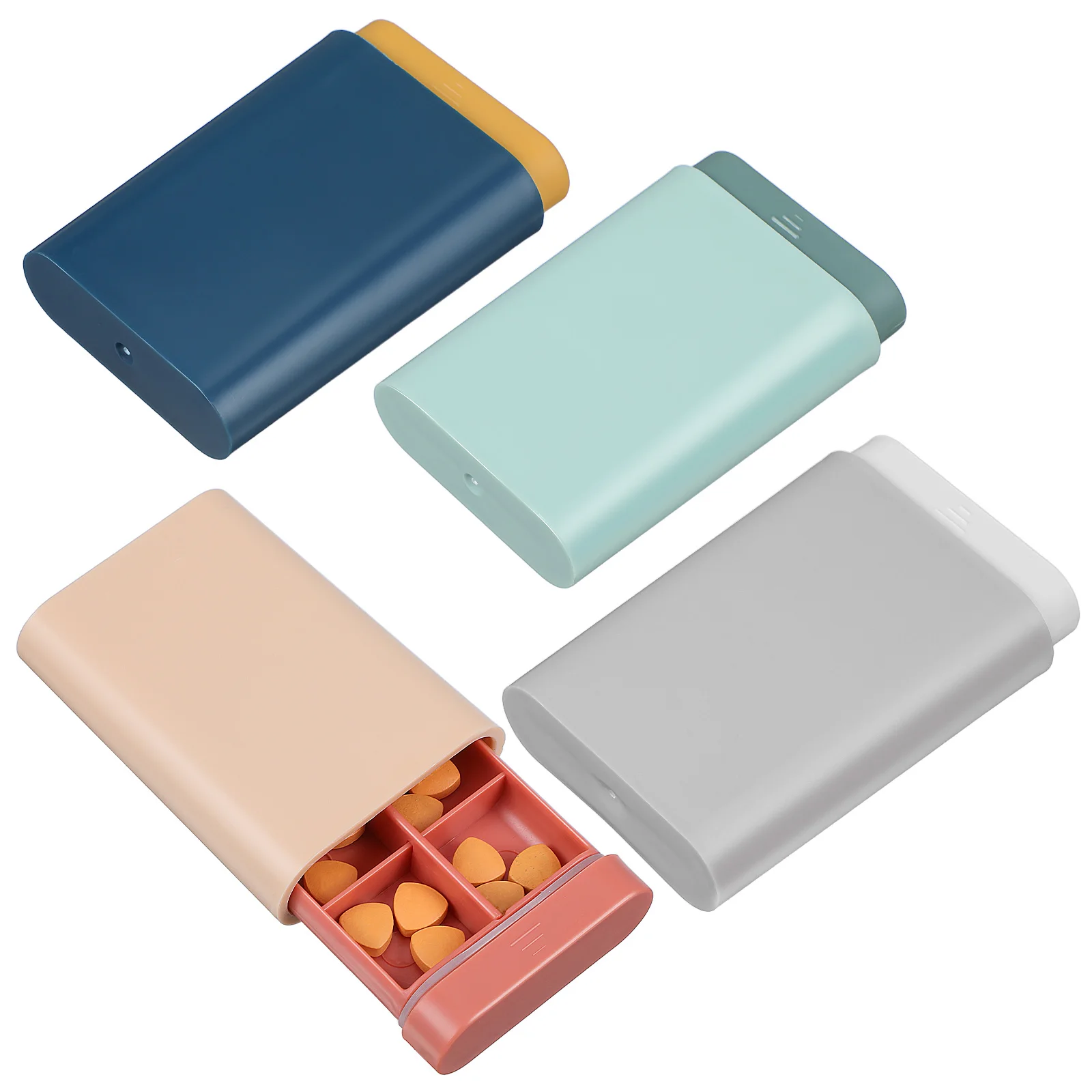 

4pcs Box Medicine ganizer Durable Portable Case ABS Long Use Jewelry Travel Pills Box Simple Pills Case Container