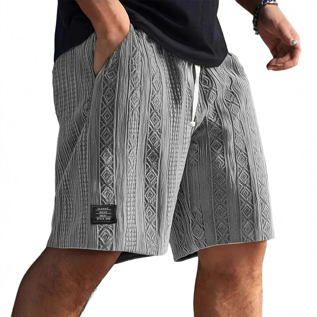 Casual Comfortable Men's Short Pants Texture Fashion Logo Daily Use Beach Shorts Stylish Patterned Men's Summer Leisure Shorts
