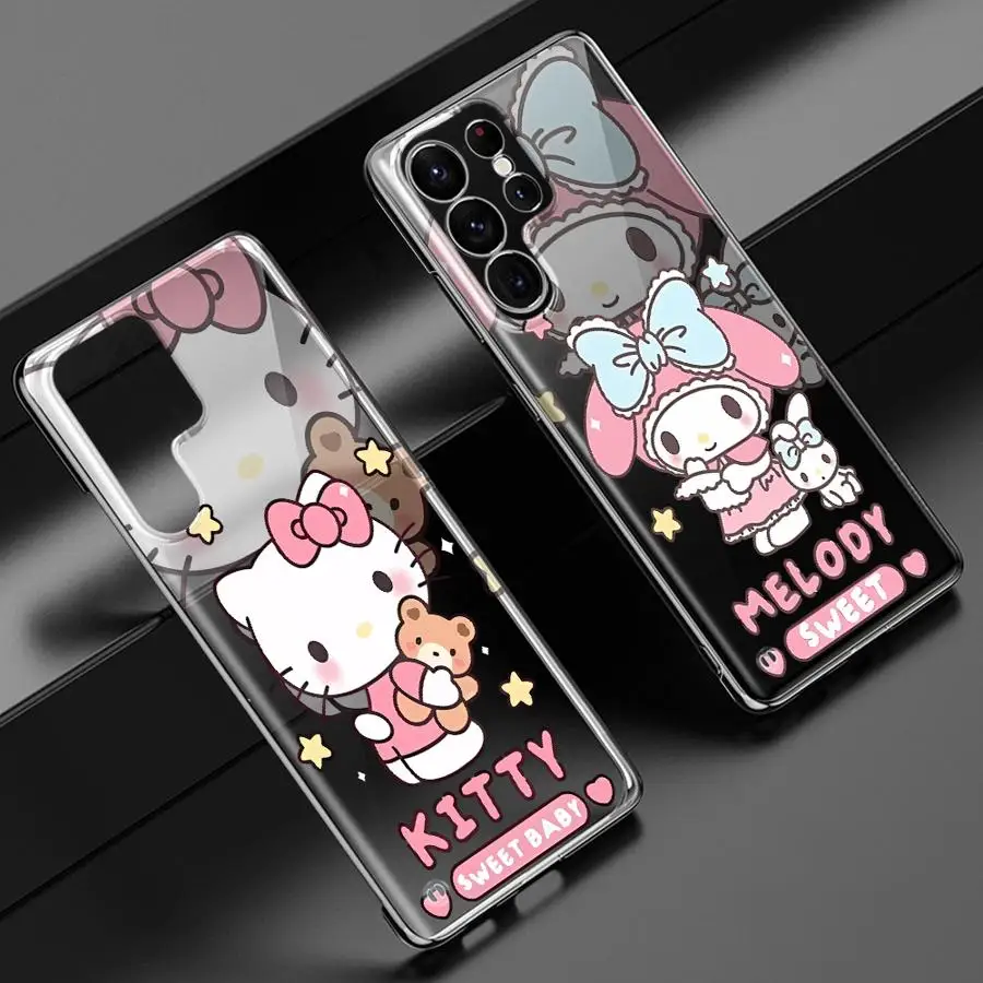 Sanrio Kuromi Cute Phone Case for Galaxy S20 S21 S23 S24 FE S22 S23 S24 Plus S22 S23 S24 Ultra