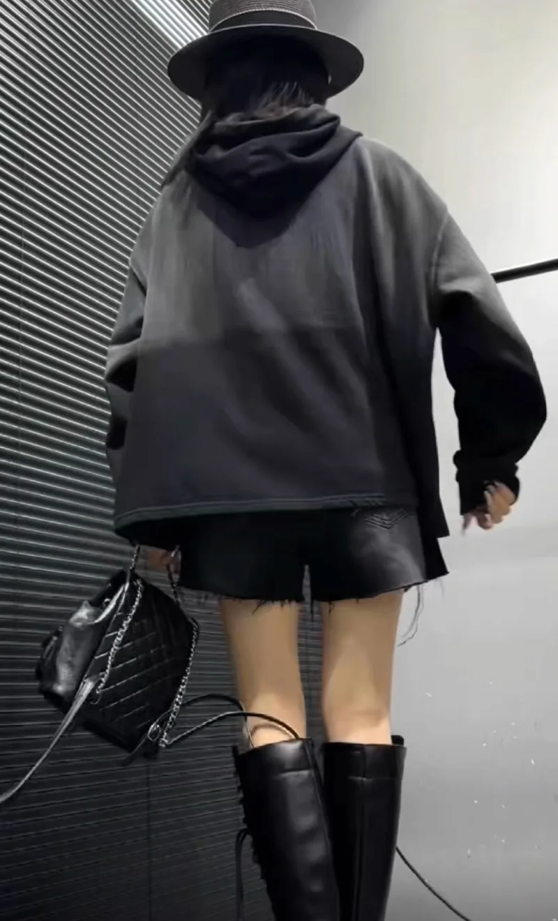 Hooded Embroidered Sequins Design Cute Sweatshirt Coat Women's 2025 Autumn New Korean Style Loose Top Long-sleeved Hooded Jacket