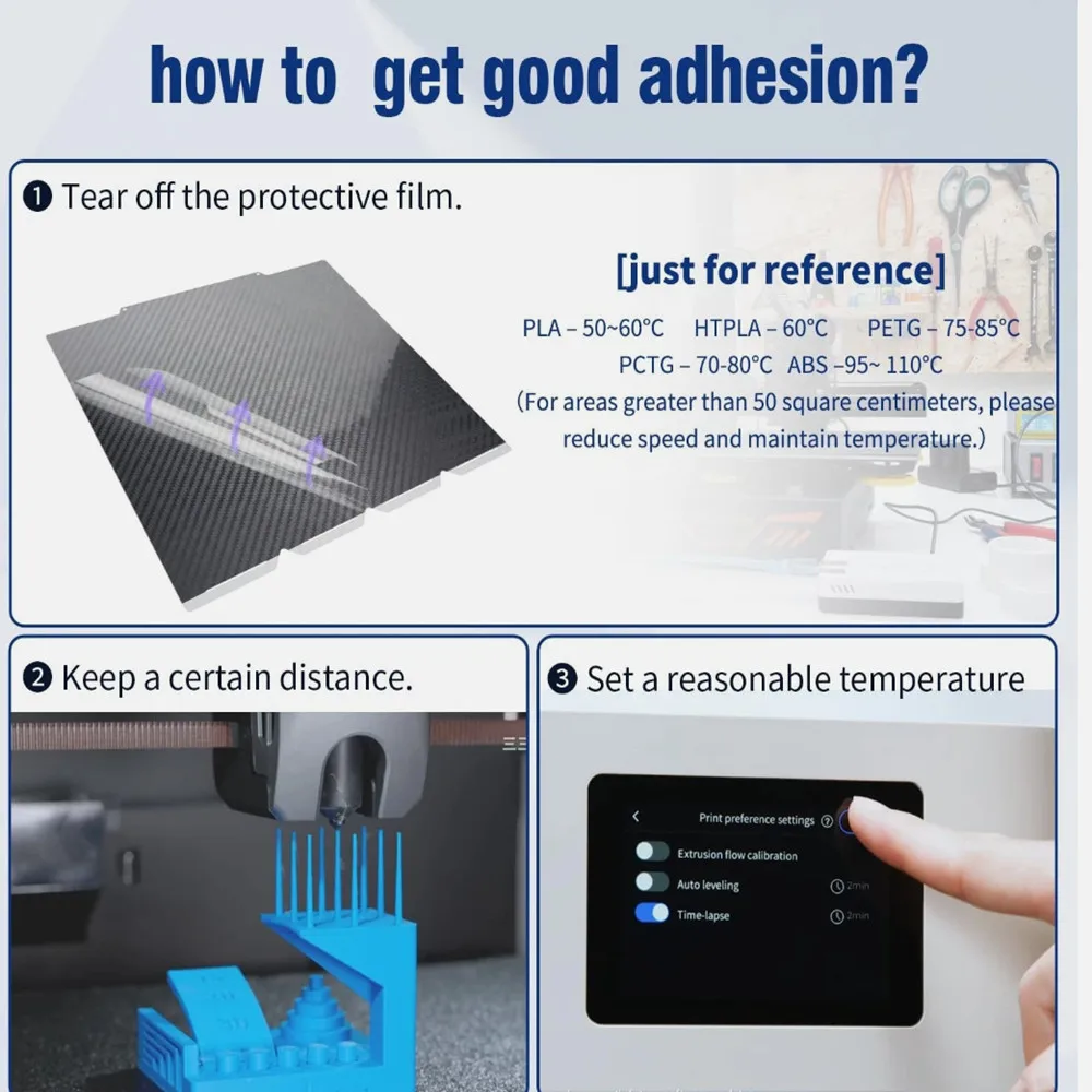 

Magnetic PEI Plate For Snapmaker U1 3D Printer Parts 276x293mm Double Sided Smooth PEO PET Carbon Fiber Spring Steel Sheet