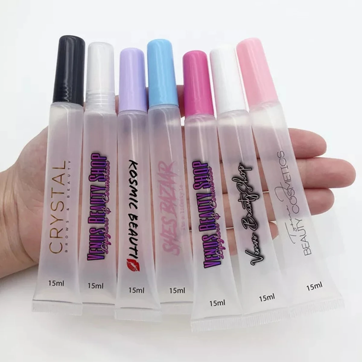 10 / 20 / 30 pcs Empty Lipgloss Squeeze Tubes 15ml with Packaging Box Wholesale Custom Logo Lipblam Lip Gloss Bottles Soft Tubes