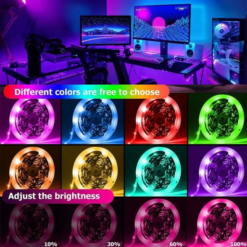 5V LED DIY Strip Light, , 44-KEY Remote Light，RGB for Various Scenes with Double-Sided Adhesive Tape Easy Installation