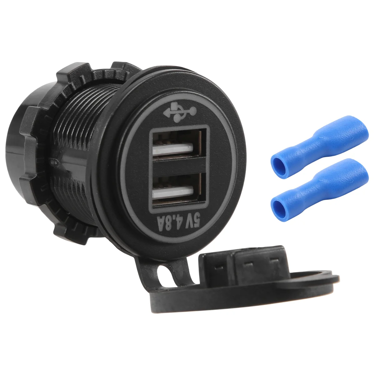 Dual USB carregador soquete adaptador, tomada de energia para 12V, 24V, carro, navio, RV, 5V, 4.8A