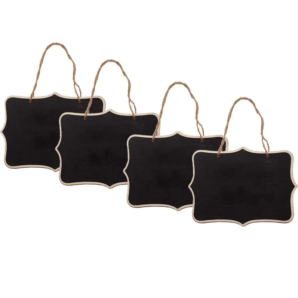 

4Pcs Small Hanging Chalk Board Blackboard Memo Garden Plant Sign Note Marker