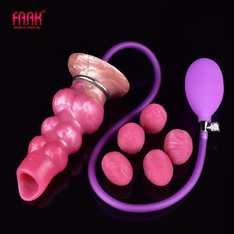 FAAK Fantasy Pneumatic Ovipositor Anal Beads Dragon Dog Knot Dildos Silicone Butt Plug Adult Game Masturbators For Women Men