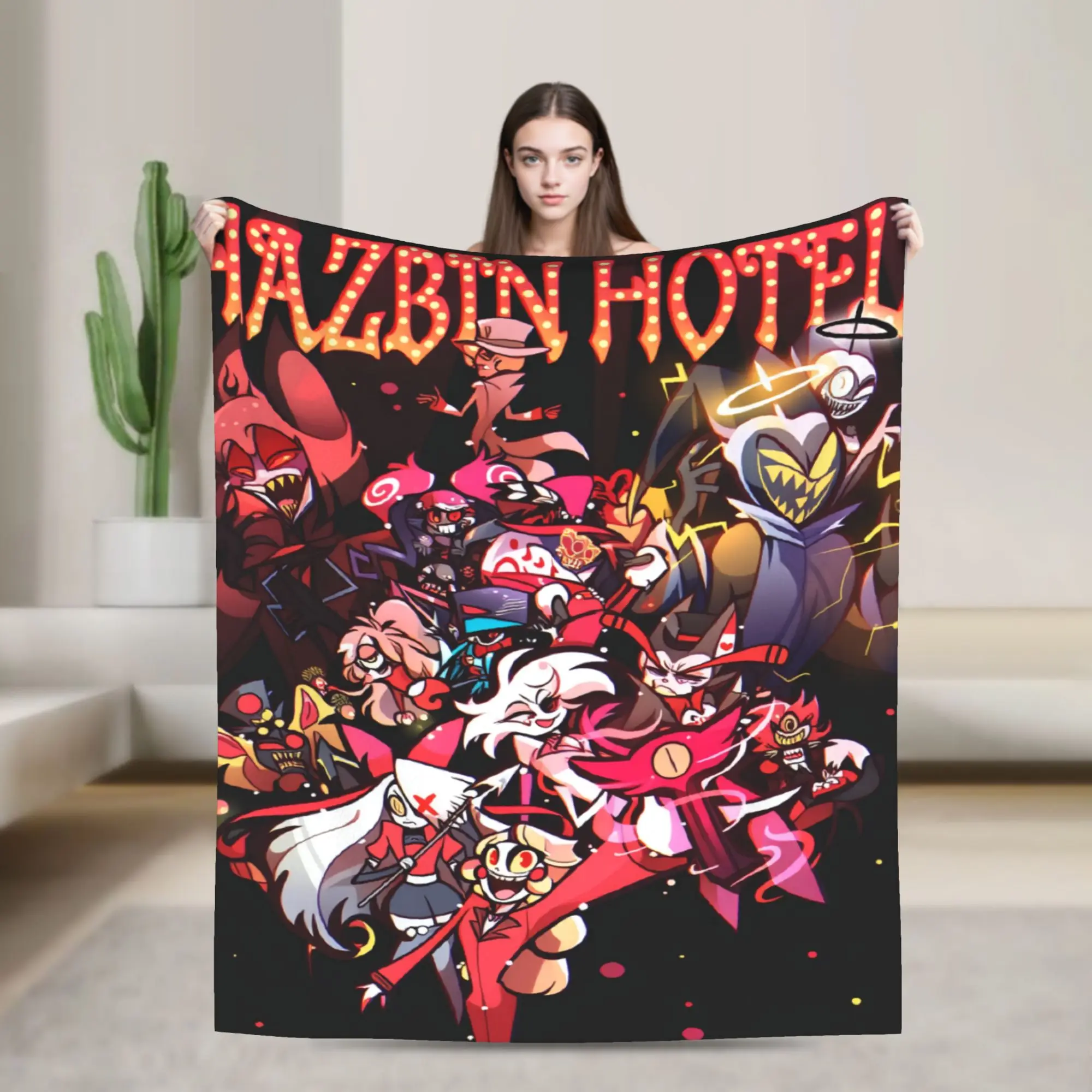 Hazbins Hotels Lucifer  Plush Blanket Girls Boys  Flannel Bedding Throws For Home Decor Warm Soft Custom Bedspread Birthday
