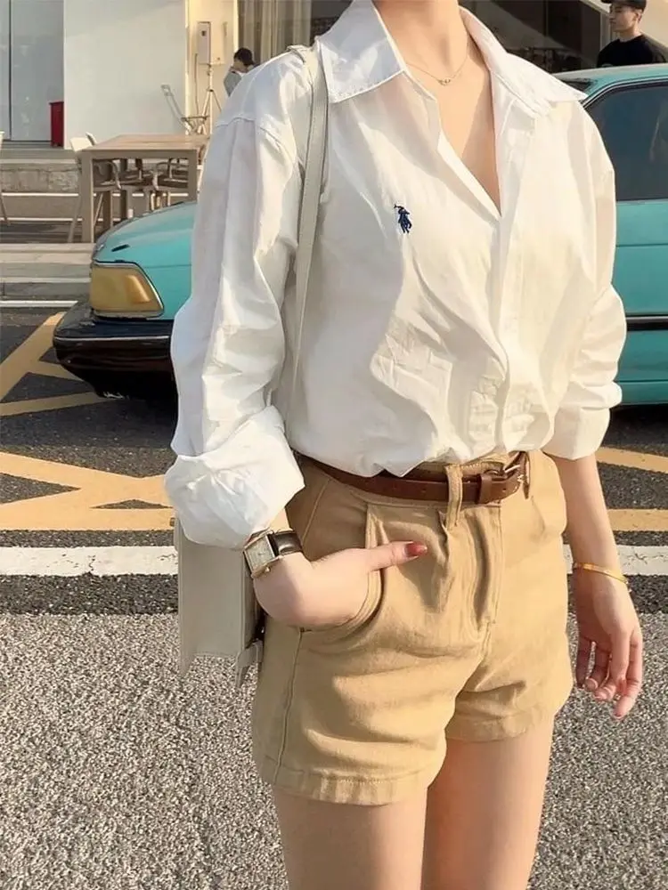 Casual Versatile High Waist Loose Fit Denim Shorts Women's Summer New Style Elegant Commute High Waist Three-quarter Len...
