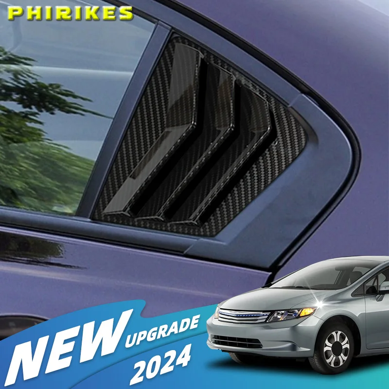 

Для Honda Civic 9th 2011-2015 автомобильное переднее треугольное окно, жалюзи, боковые шторы, накладка, наклейка, вентиляционное отверстие, карбон