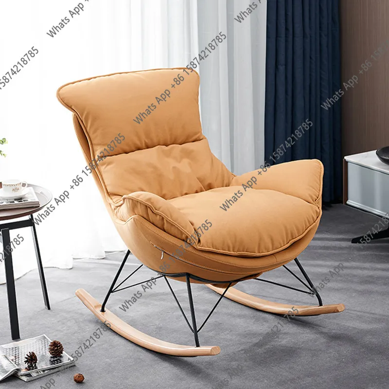 Rocking chair household Nordic balcony leisure chair light luxury lazy rocking recliner creative adult swing