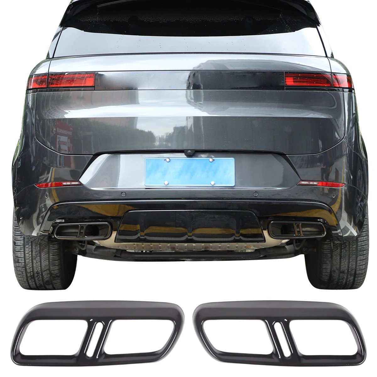 For 2023-2024 Land Rover Range Rover Sport L461 Stainless Steel Black Car Exhaust Pipe Tail Throat Decorative Frame Accessories