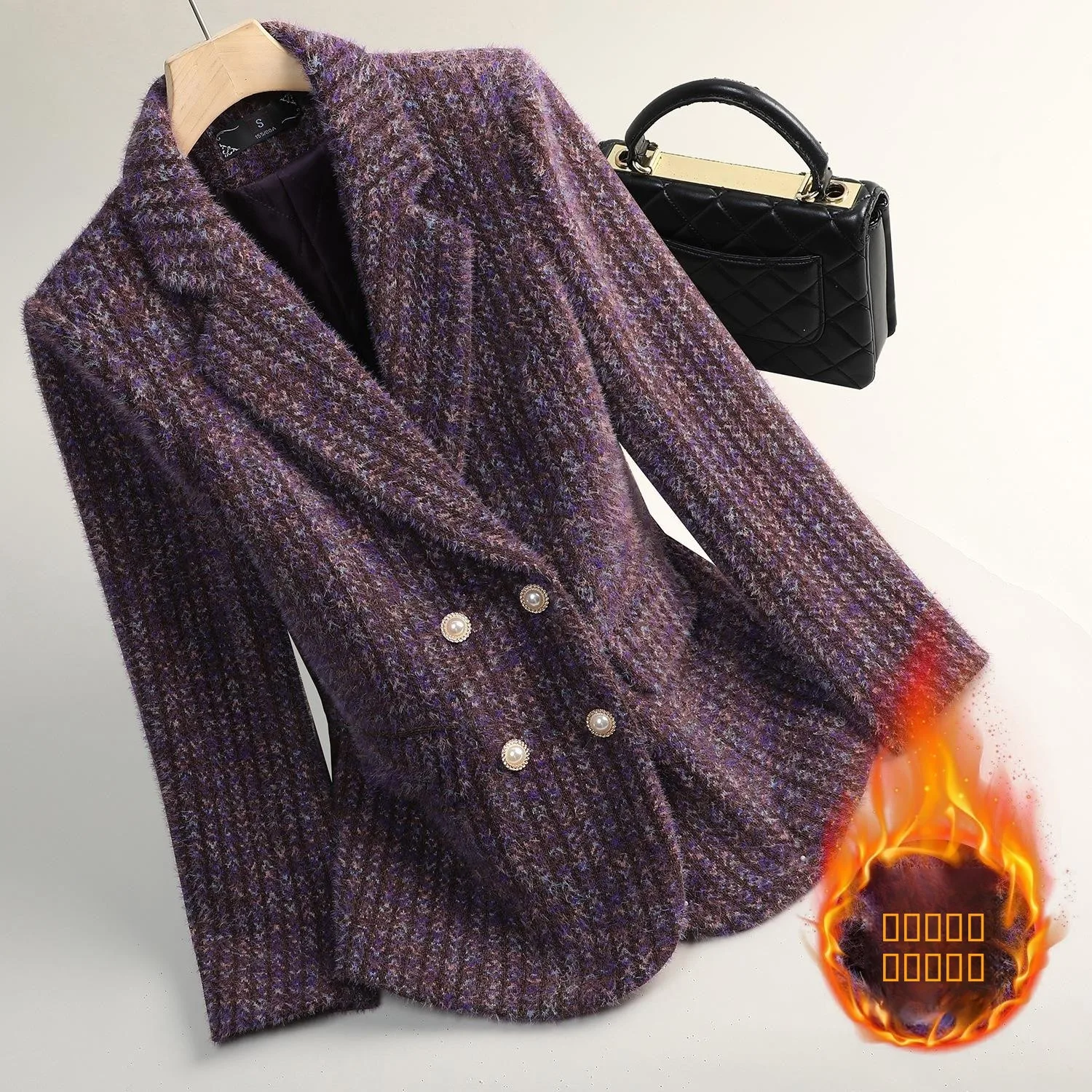 

Женский утепленный зимний костюм Ele Fitted Thiened: теплый и модный комплект из полиэфирного волокна с длинными рукавами