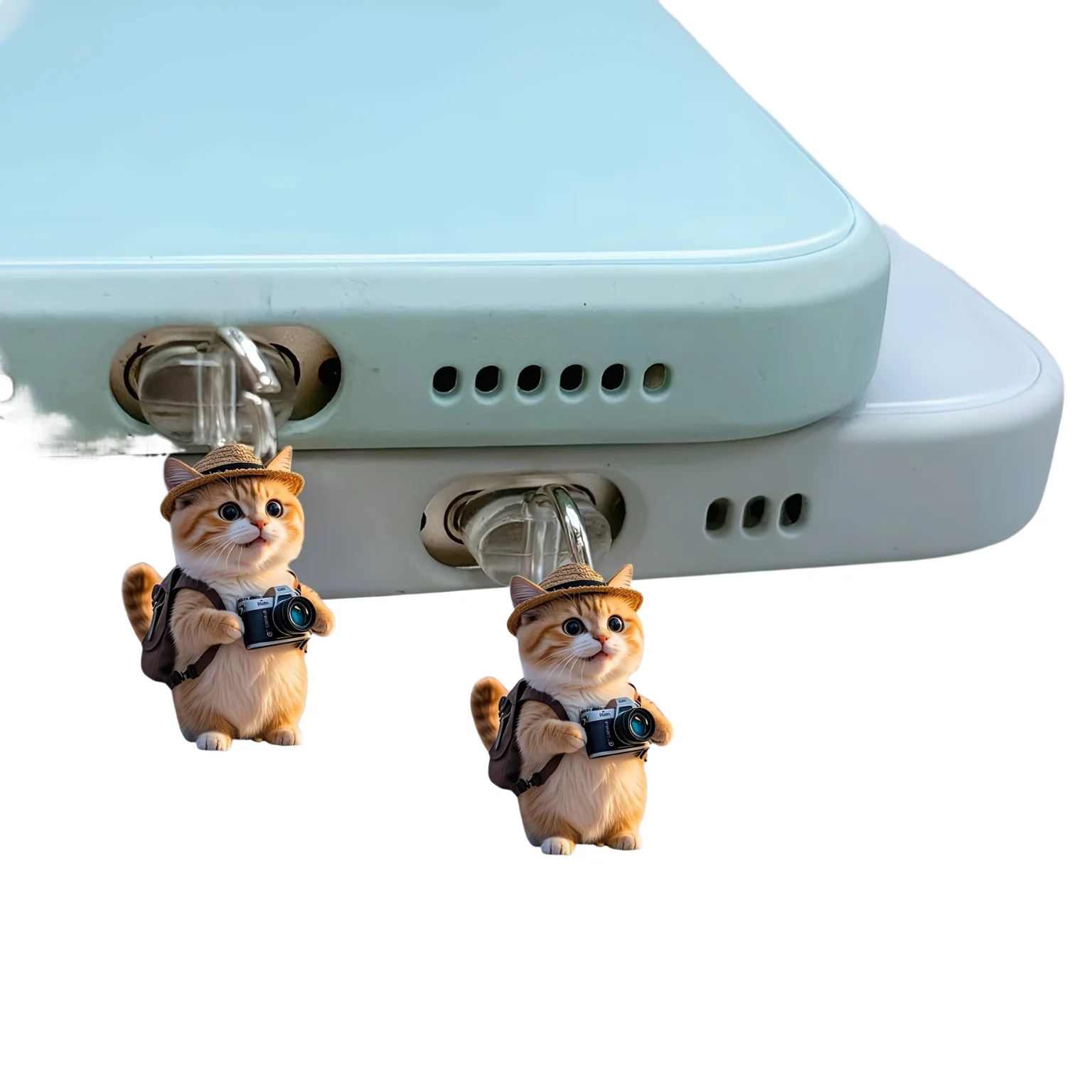 귀여운 카와이 동물 고양이 전화 먼지 플러그 펜던트 아이폰 Type-C 인터페이스에 적합 2d 플랫 개 안티 먼지 플러그 액세서리 장식