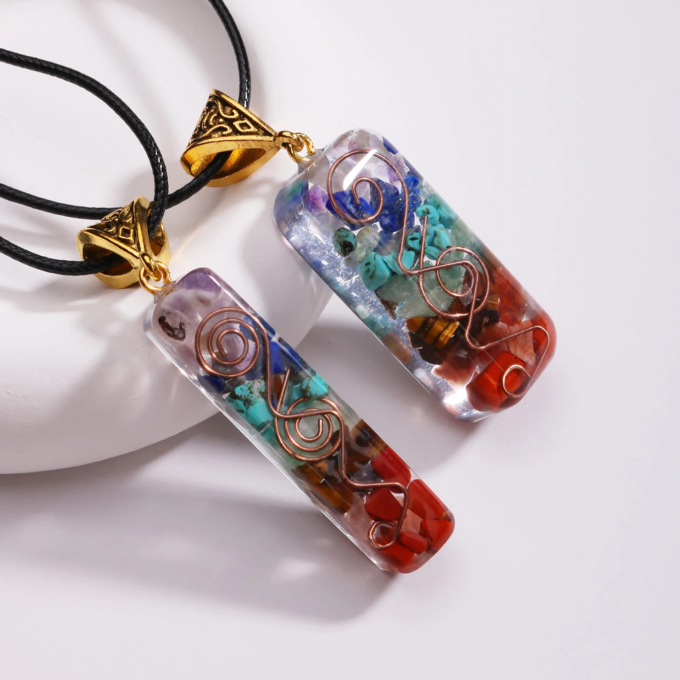 

Fashion Natural Stone Long Bar Chakra Necklace for Men Women Unisex Yoga Meditation Spiritual Necklace Women Jewelry