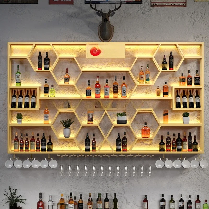 Meuble bar mural avec étagère à vin, présentoir à liqueurs, vin, salon, boissons, vitrines, ensembles de jardin, meuble vitrine, meubles de bar
