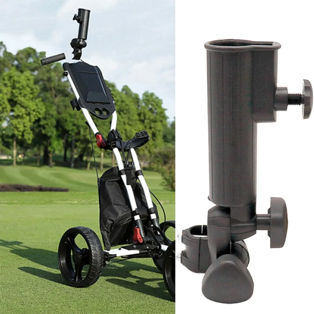 

New Plastic Golf Umbrella Holder Accessory Black Universal Trolley Umbrella Clip Stand Clamp Adjustable Golf Accessory