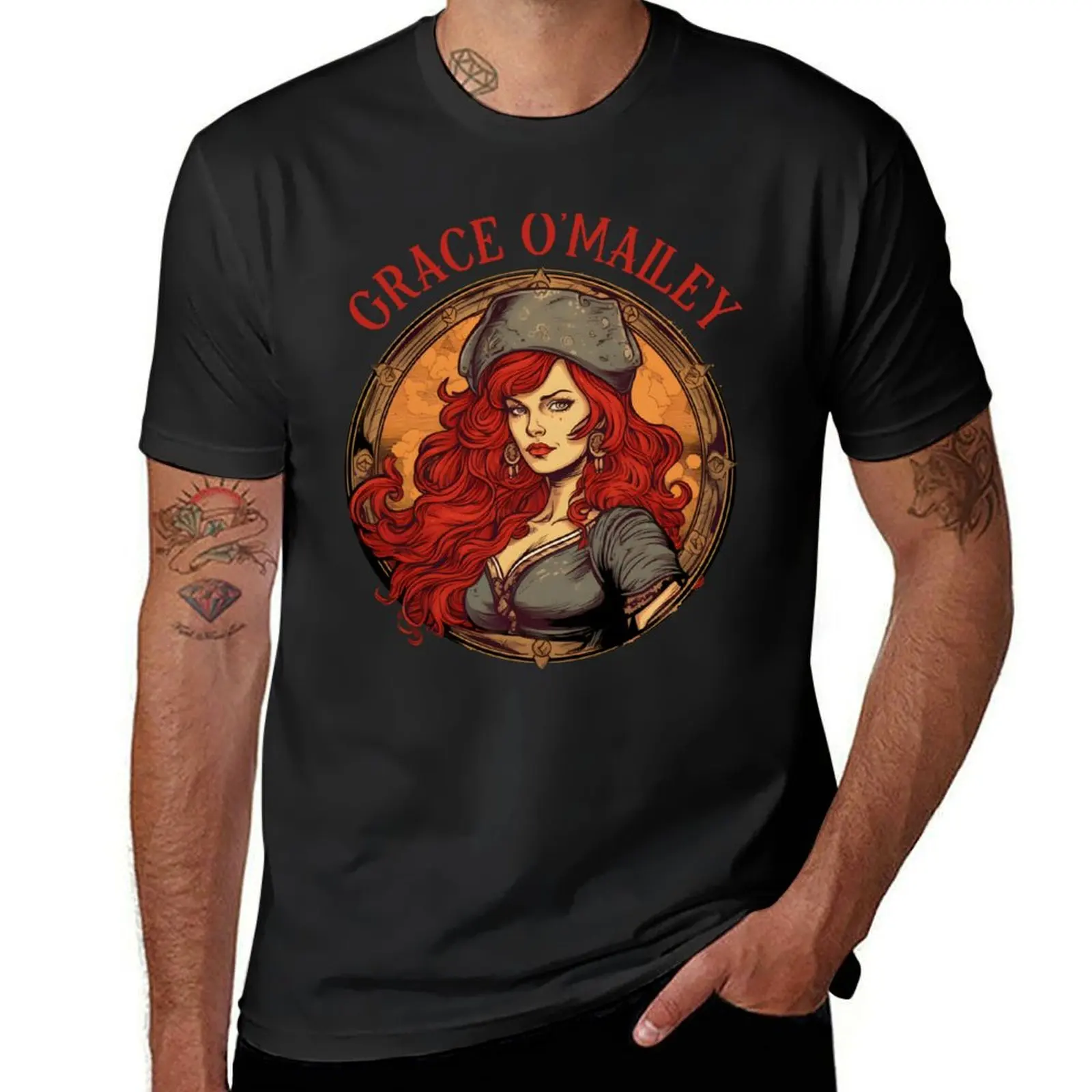 

Футболка Grace O'Malley Irish Heritage Fearless Irish Pirate Queen, мешковатые рубашки, винтажная одежда, мужские футболки с чемпионами