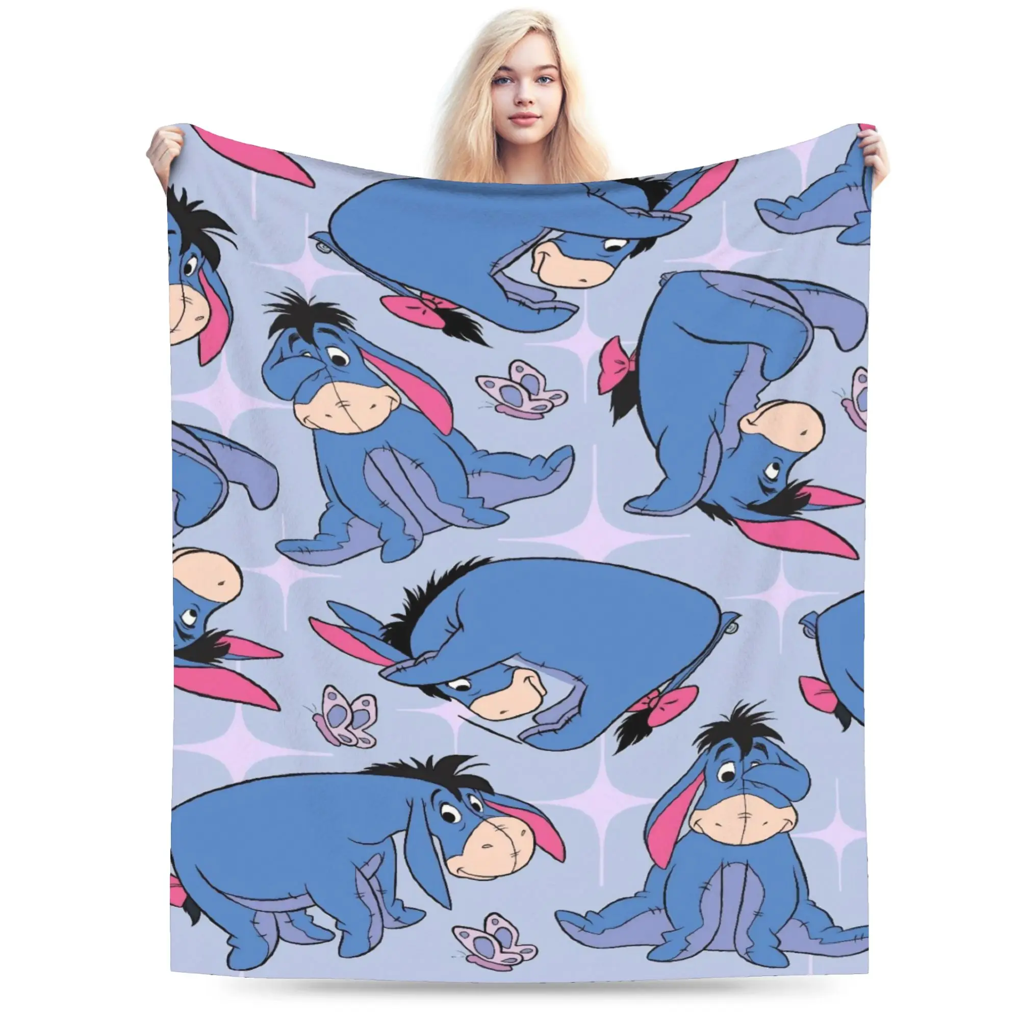 

Winnie the Pooh Eeyore Blanket Coral Fleece Plush Decoration Ultra-Soft Throw Blanket for Sofa Car Bedding Throws