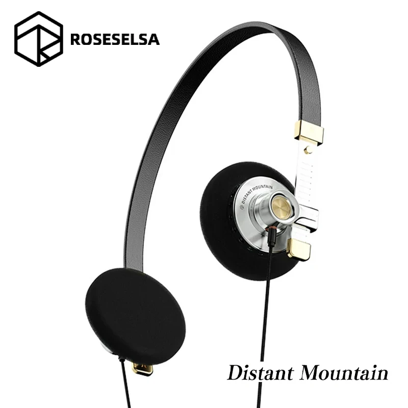 

ROSESELSA Distant Mountain Headphones Retro High Quality Wired Earphones Hifi Topological Diaphragm Earbuds Fashionable Headset
