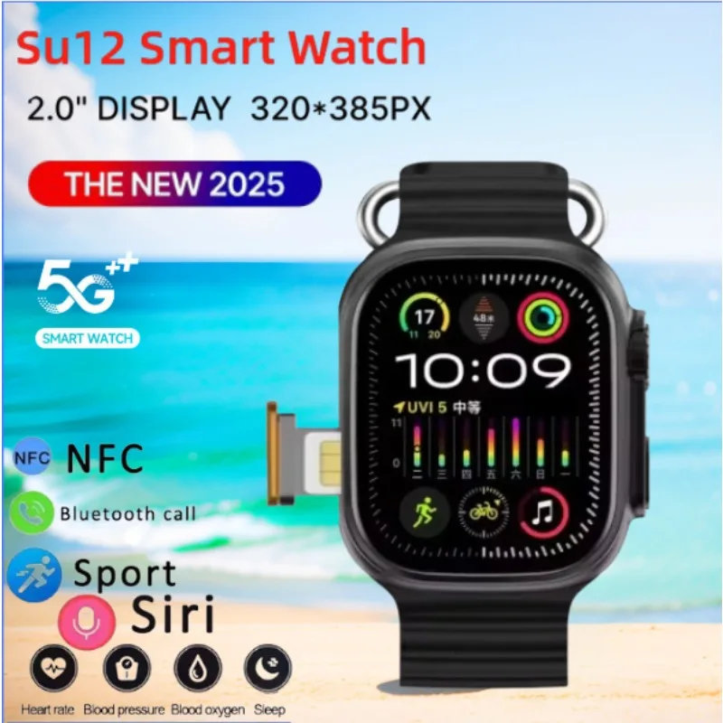 

2025 Новый 4G All Network Su12 Смарт-часы Android Работает S10 Система GPS Карта Google Play Шагомер Трекер сна SIM-карта