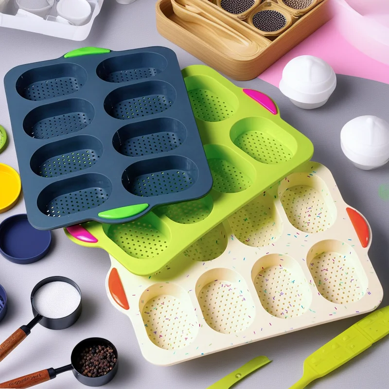 

8-полосная силиконовая форма для хлеба, пищевая антипригарная, устойчивая к высоким температурам форма для выпечки тортов во французском стиле для использования в духовке