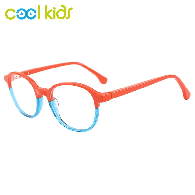 COOLKids Optical Frame Kids Acetate Oval Boys and Girls Separate Crystal Color Eyeglasses for Children Spectacle Glasses WK3040