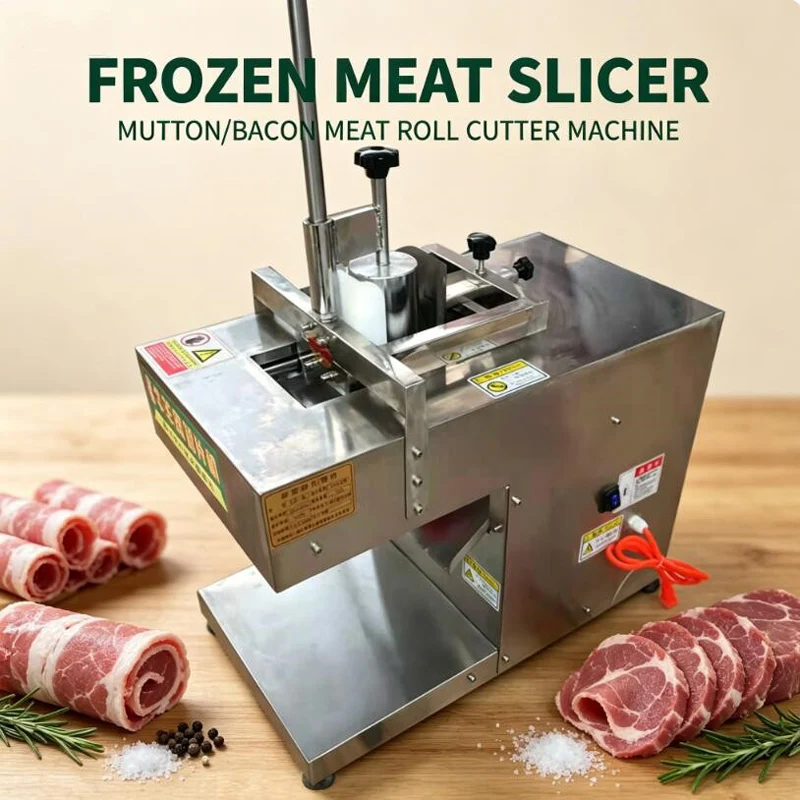 Numerical Control Mutton Slicer Commercial Mutton Roll Slicer Machine Automatic Fat Beef Frozen Meat Pork Belly Slicer Machine