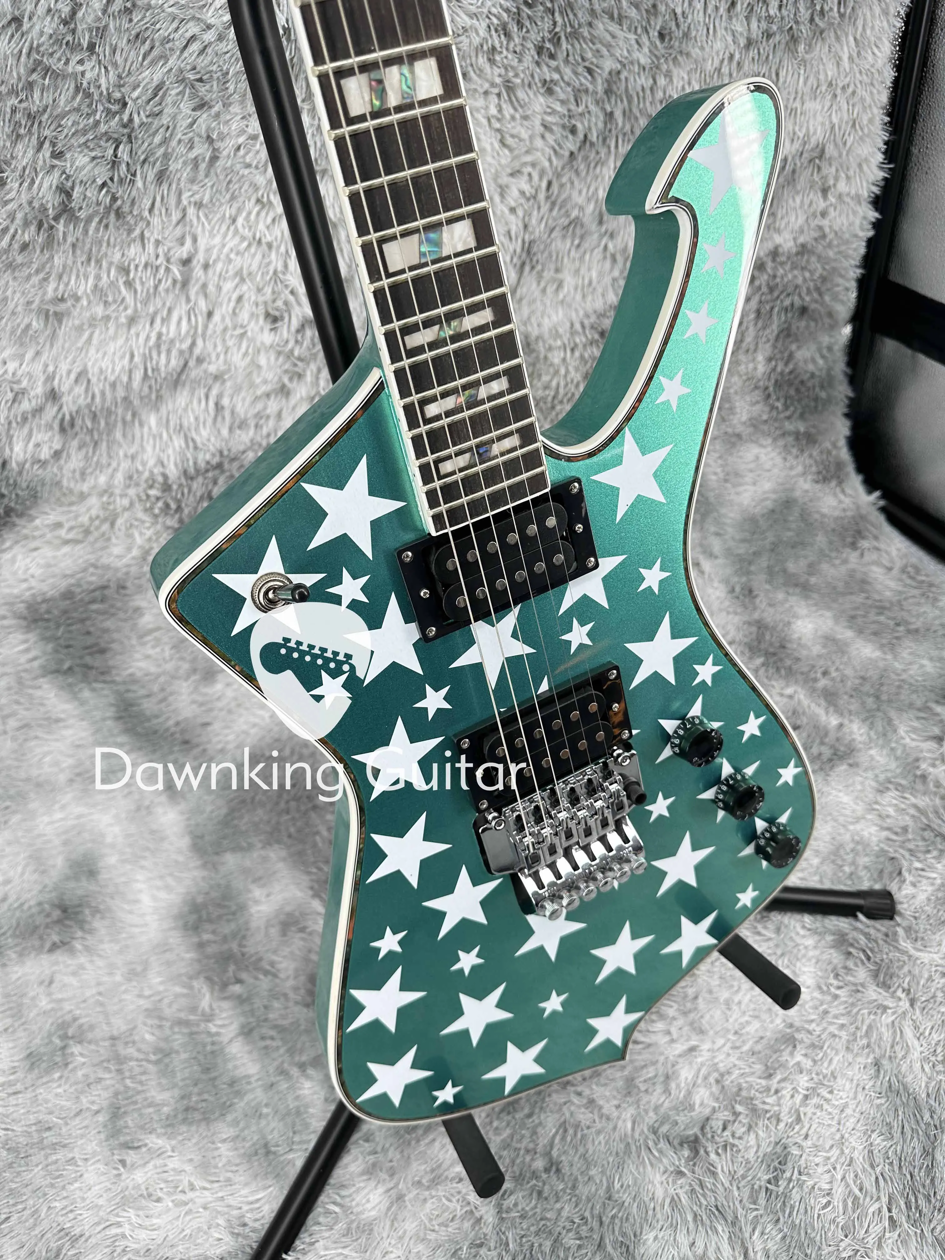 Iceman Green Electric Guitar Chrome Hardware FR Bridge 2H Open Pickups 6-strings free shipping