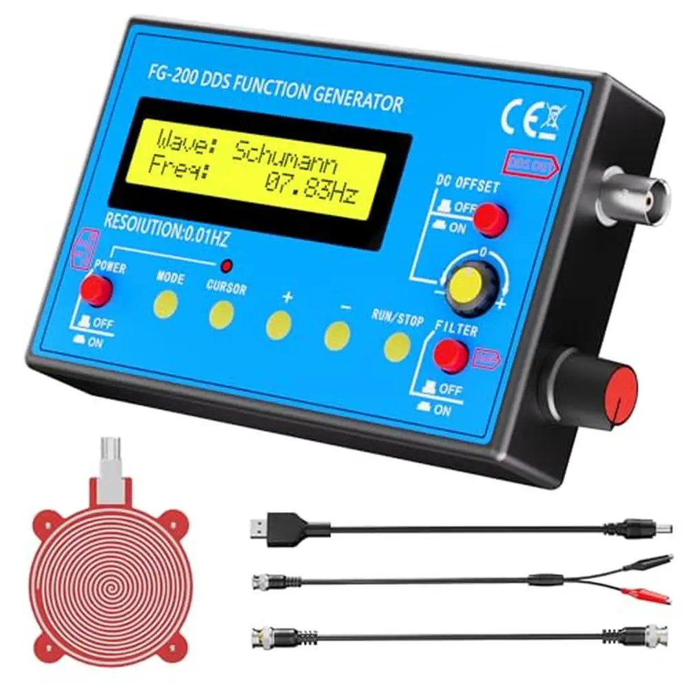 500kHz DDS Waveform Generator with Schumann Resonator AC/DC Power Ideal Stress Relief Portable Dual Power Options Complete