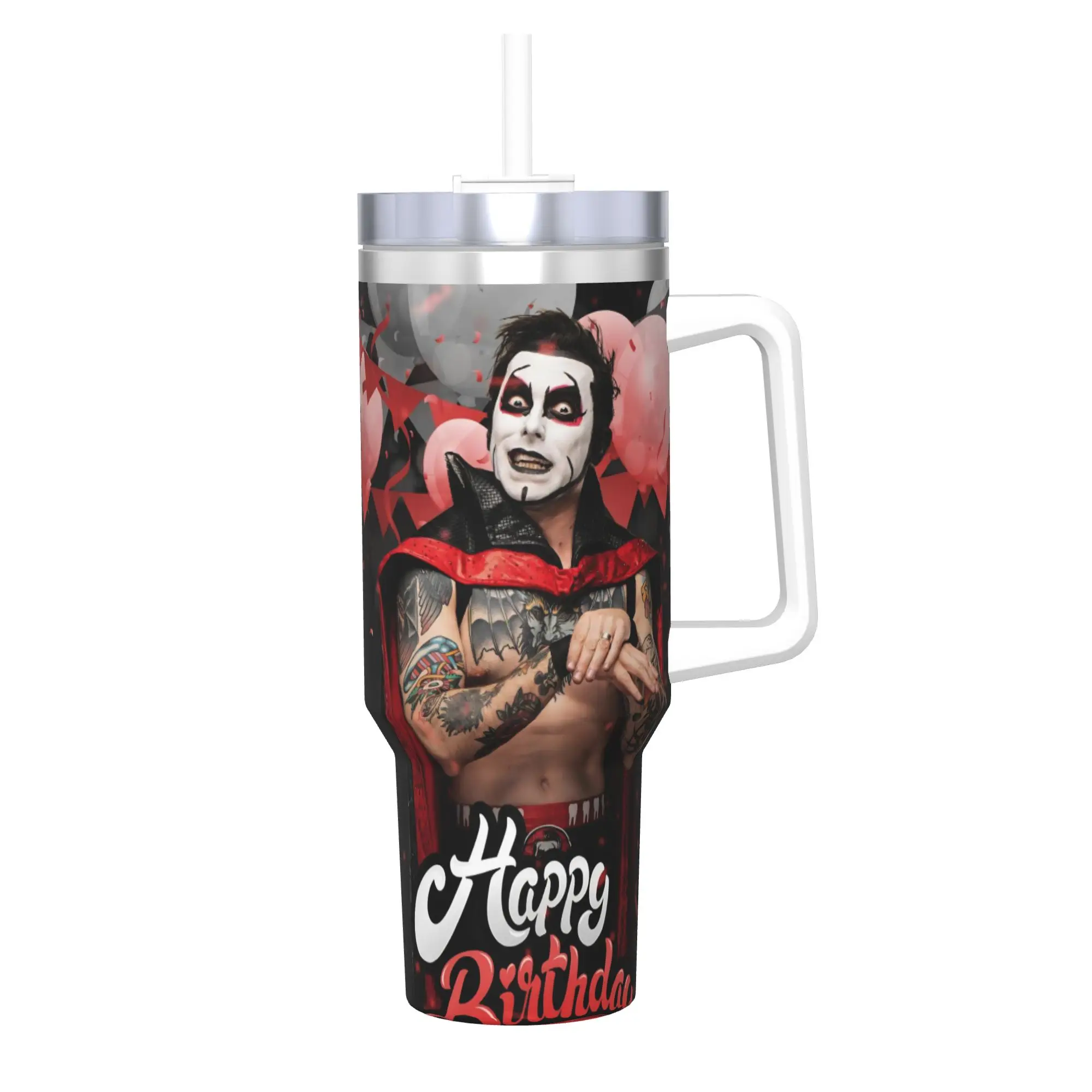 

Danhausen You Are Cursed Insulated Tumbler with Straws Lid Wrestler Stainless Steel Thermal Mug Double Wall Bottle Cups 40oz