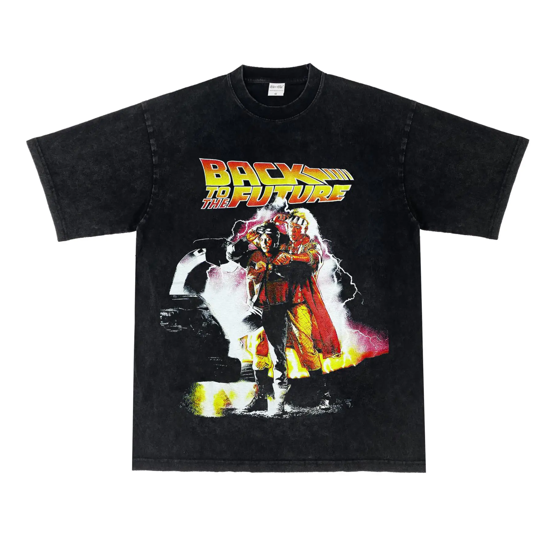 

2025 Movie Back To The Future - American Distressed Retro Pure Cotton Artistic Short-sleeved T-shirt