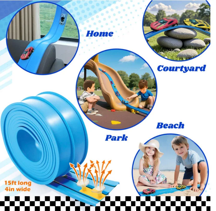 Elastyczna torba na zabawki i miniaturowe samochody DIY, konkurencyjna gra z pojazdami na szynach, edukacyjny prezent dla dzieci na Boże Narodzenie