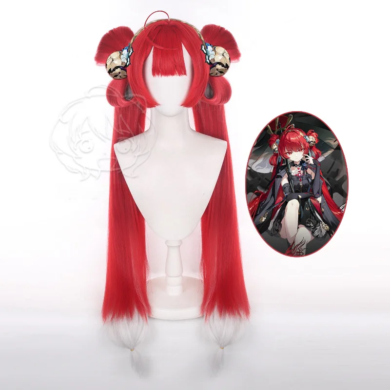 90cm Wuthering Waves Suoming Cosplay Wig Short Hair Heat Resistant Synthetic Wigs Realistic Scalp Halloween Anime Role Play Hair