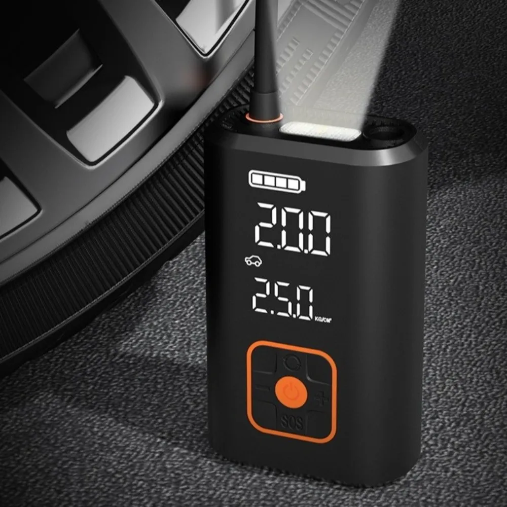 

Полезный перезаряжаемый беспроводной насос для накачивания шин, встроенный фонарик, манометр, электрический воздушный насос, автоматический воздушный насос