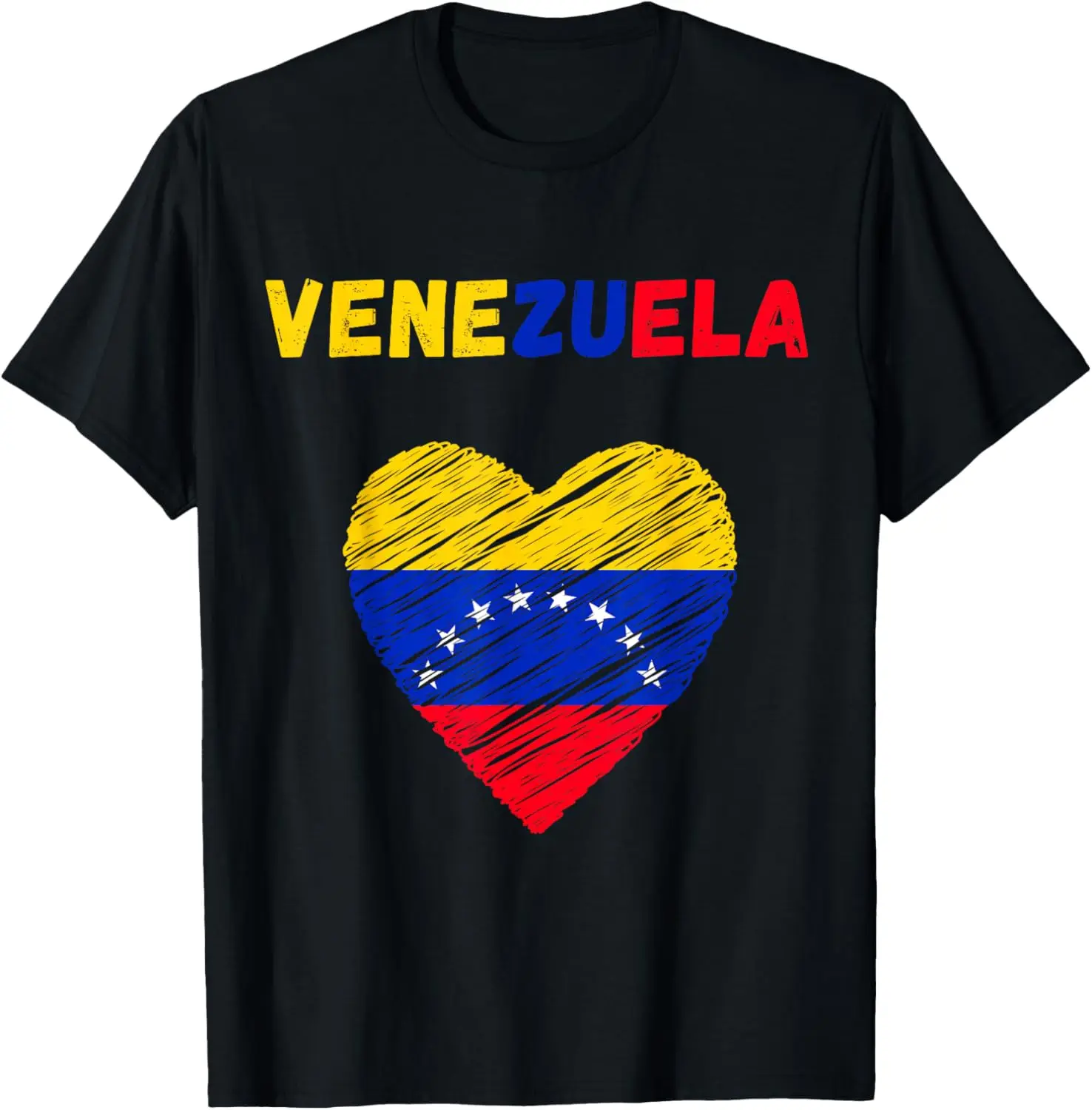 

Venezuela Flag Holiday Cotton Short Sleeve T-Shirt Summer Casual Venezuelan Heart Patriotic Gift Comfortable for Men Women