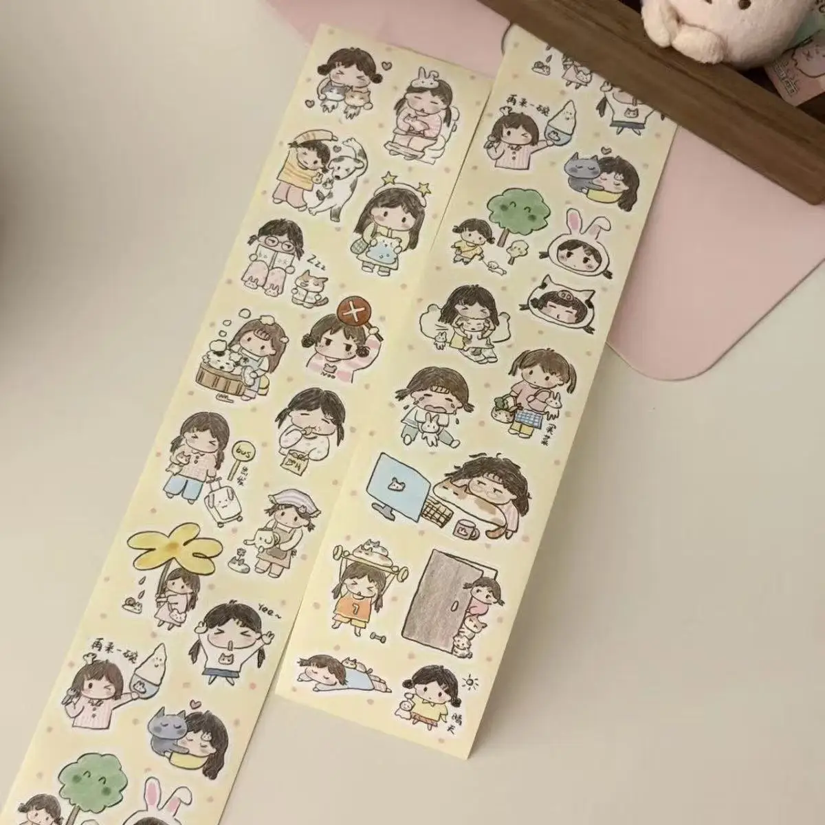 Japanese Cute Sticker Melo Original Sticker Roll Blue Signal Character Die Cutting Tape Repackaged Handbook Decorative Sticker