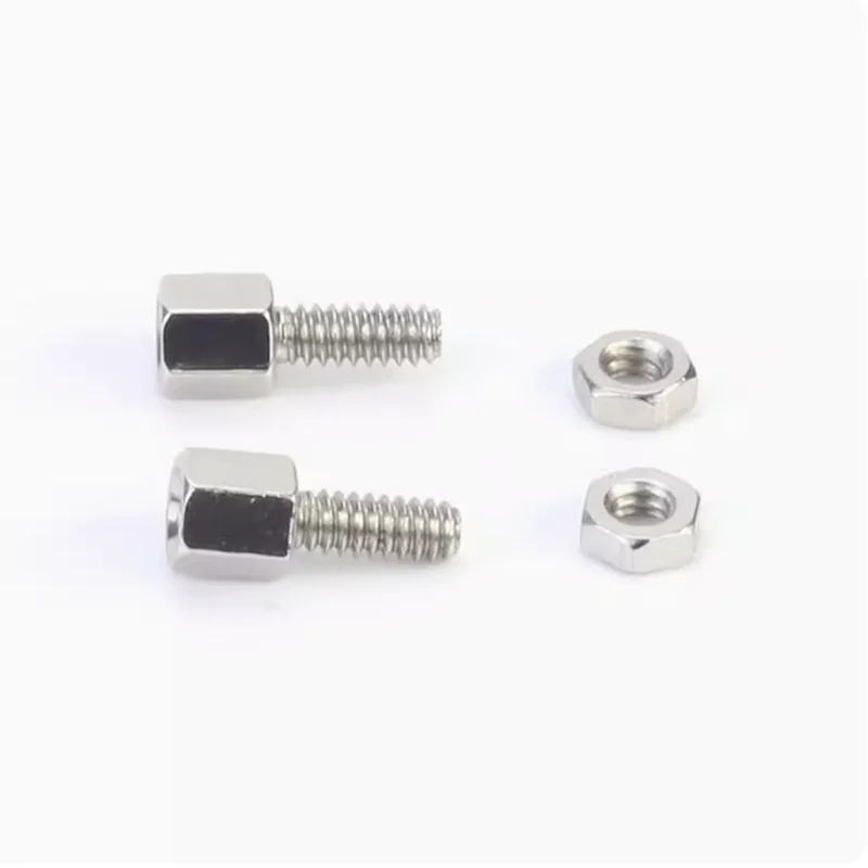 100Pairs Hexagon Screws RS232 DB Head VGA Copper Bar COM Serial Screw Nut for Electronic Components