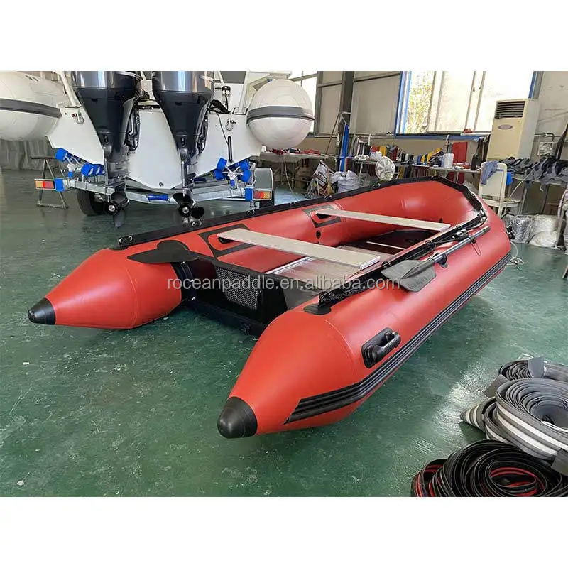 Perahu Sport Tiup Berbahan Aluminium 2025 CE 5 6 Orang 3.6m 3.8m Dengan Mesin Luar