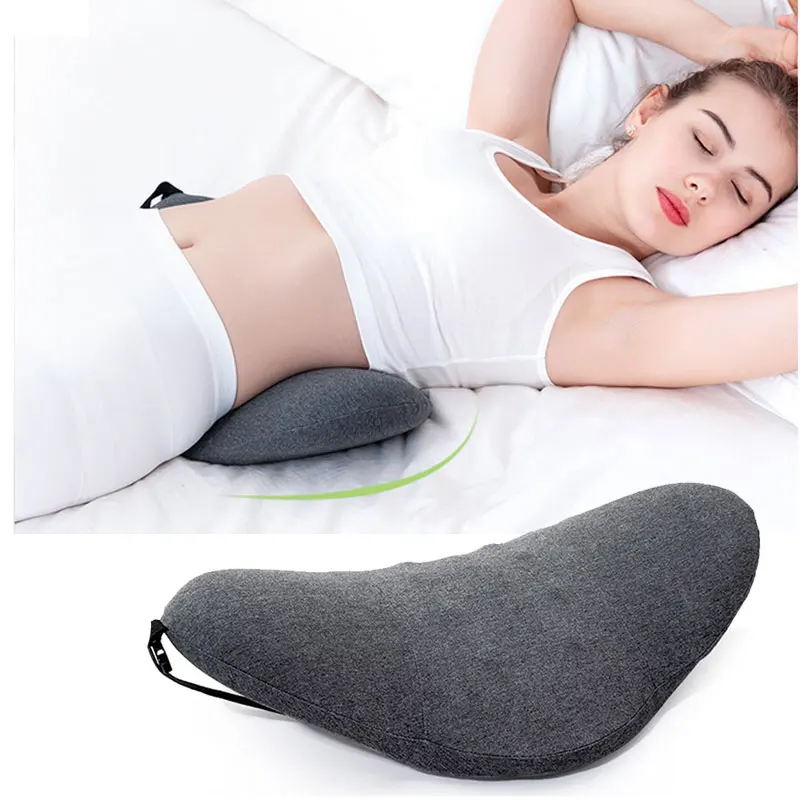 Memory Foam Lumbar Pillow Rollable Pregnant Waist Pad Washable Lumbar Support Backrest Mat Bed Cushion Detachable Back Pillow