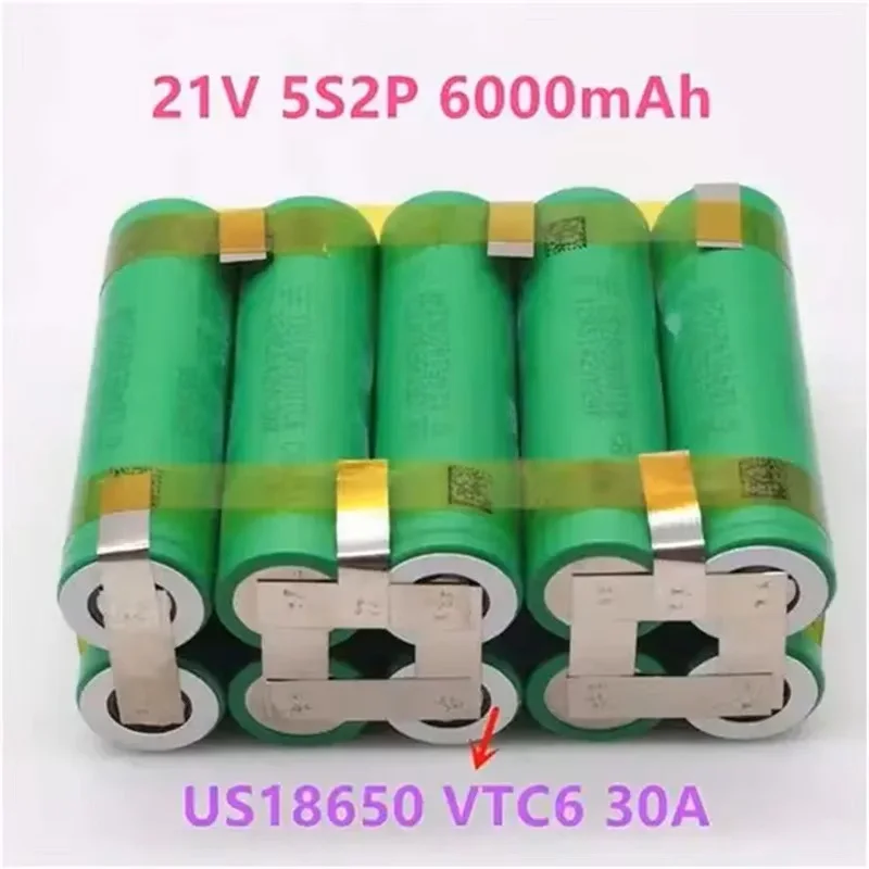 Paket Baterai 18650 Asli VTC6 3000-6000MAh 2S1P-6S2P Kapasitas Tinggi Dapat Disesuaikan Cocok untuk Baterai Las Obeng