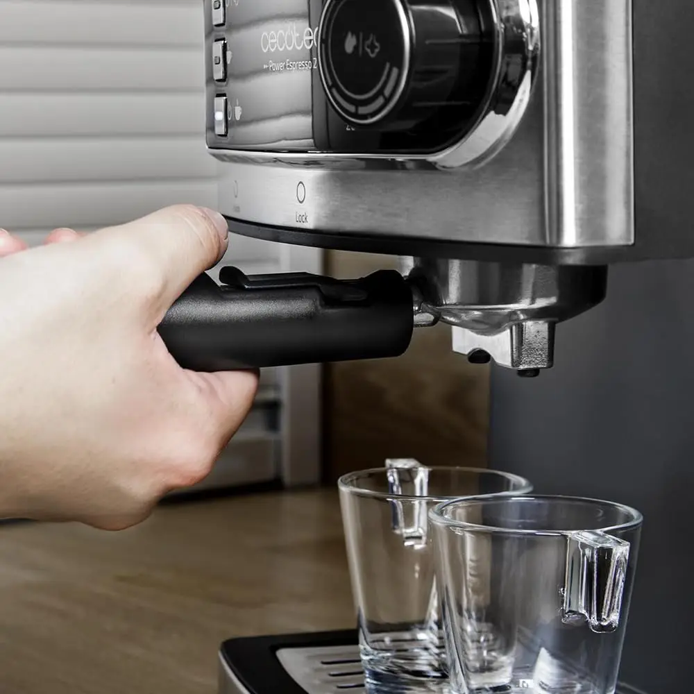 Cafetera Express Manual ecotec Power Espresso 20. 850W, Presión 20 Bares, Depósito de 1,6L, Brazo de Doble Salida, Vaporizador, Su