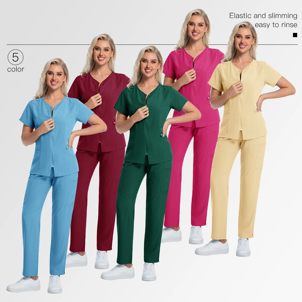

New Lightweight Anti-wrinkle Surgical Uniform Woman Men Medical Nurse Scrub Set Soft Breathable Jogger Nursing Clinical Workwear