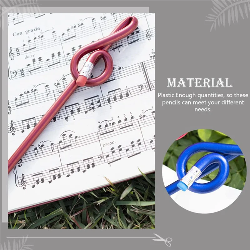 AED7-Estudantes Nota Lápis Lápis de Nota Musical Com Borracha Lápis de Música Coloridos de Madeira Clef Lápis Dobrado